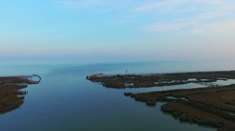 Flight over the beacon Stock Footage 57656611