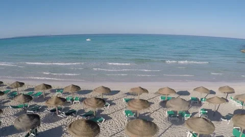 Flight over beautiful Beach in Mallorca - Aerial Flight Stock Footage 50422461