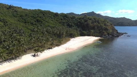 Flight over beautiful empty beach Stock Footage 105766788