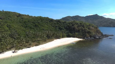 Flight over beautiful empty beach Stock Footage 105769716