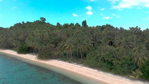 Flight over beautiful empty beach Stock Footage 105772421