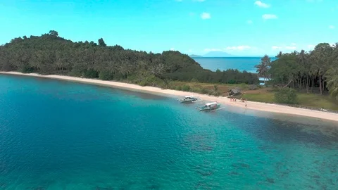 Flight over beautiful empty beach Stock Footage 105777014