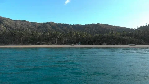 Flight over beautiful empty beach Stock Footage 105822219