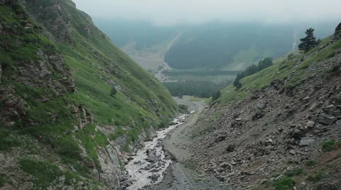Flight over beautiful mountain gorge Stock Footage 68635815