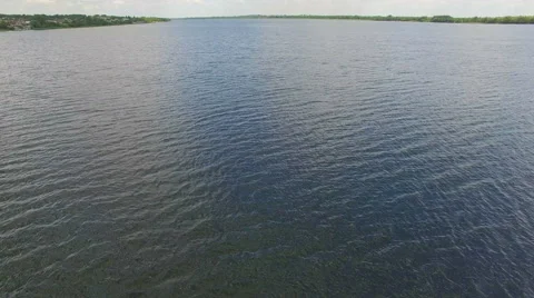 Flight over the beautiful river Stock Footage