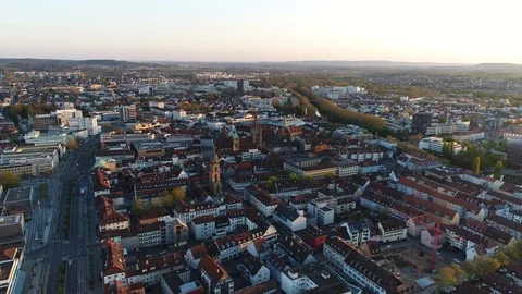 Flight over the beautiful rustic city Weinsberg in Heilbronn district in Germany Stock Footage 124465694
