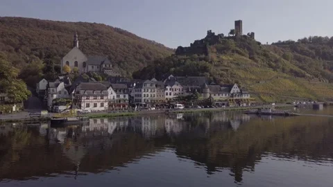 Flight over Beilstein, Germany. Untouched LOG format. Video stock 87923646