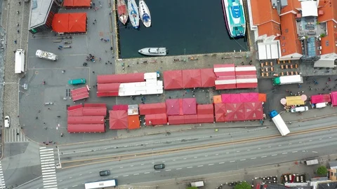 Flight over Bergen, the second largest city in Norway Video stock 128120449