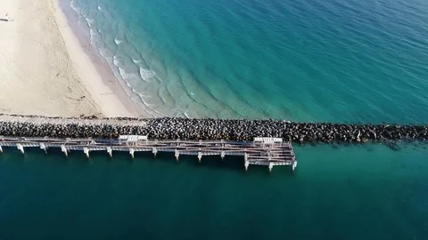 Flight over Biscayne Bay and South Pointe Park Stock Footage 99564412