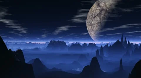 Flight over a blue planet. Stock Footage 11904970