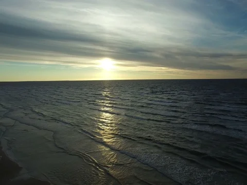 Flight over the blue sea Stock Footage 71363302