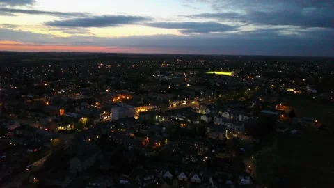 Flight over Brackley, UK at night Stock Footage 148555080