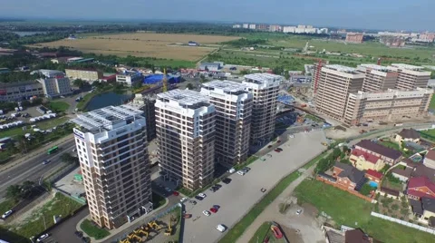 Flight over buildings in Krasnodar Stock-Footage 58910703