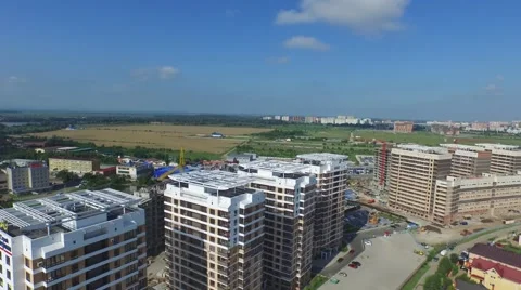 Flight over buildings in Krasnodar Видео 58914510