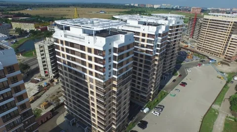Flight over buildings in Krasnodar Видео 58914824