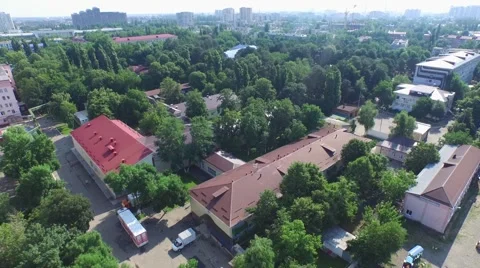 Flight over buildings in Krasnodar Stock Footage 58935019