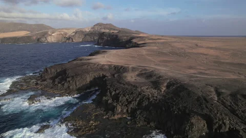 Flight over of Caleta de la Madera, Fuerteventura Stock Footage 194371089