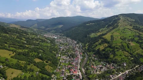 Flight over the Carpathian mountains Stock Footage 151474262