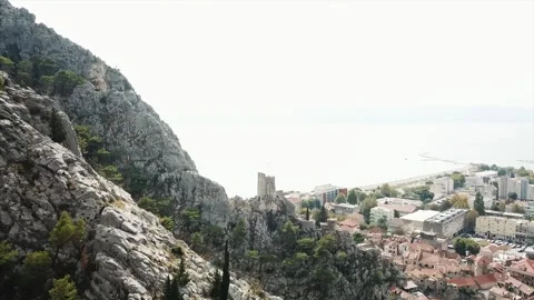 Flight over castle Stock Footage 256453824