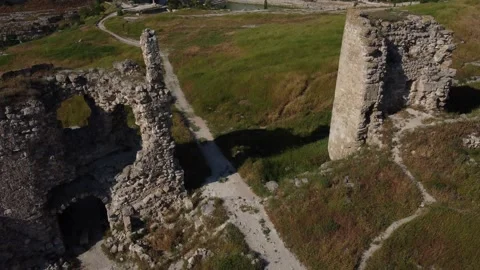 Flight over the Cave Monastery of St. Clement and the fortress in Crimea. Stock-Footage 155451011