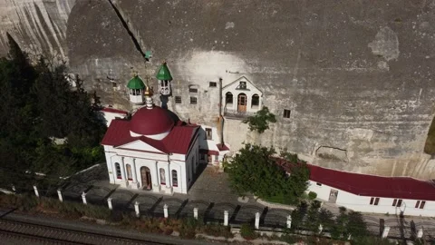 Flight over the Cave Monastery of St. Clement and the fortress in Crimea. Stock-Footage 155451980
