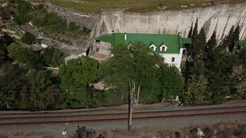Flight over the Cave Monastery of St. Clement and the fortress in Crimea. Stock-Footage 155452200