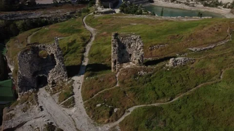 Flight over the Cave Monastery of St. Clement and the fortress in Crimea. Stock-Footage 156544428