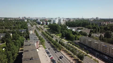 Flight over the center of Vitebsk Stock Footage 156499179