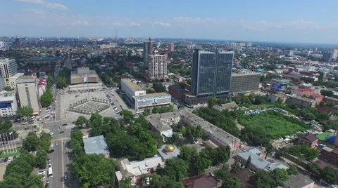 Flight over centre of Krasnodar Видео 58911702