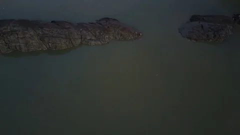 Flight over Cerro Torre mountain and Laguna Torre at sunrise. Patagonia Stock Footage 82029063