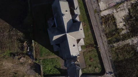 Flight over a Church in a Lost place 스톡 동영상 220510053