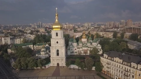 Flight over the city 06 Stock Footage 127188436