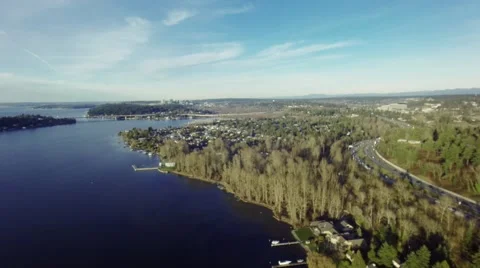Flight over the city bellevue Video stock 46063403