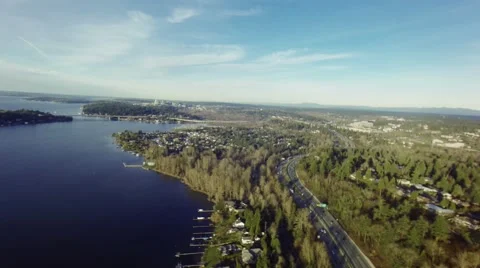 Flight over the city bellevue Video stock 46063867