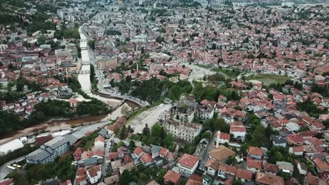 Flight over city Stock Footage 321361685