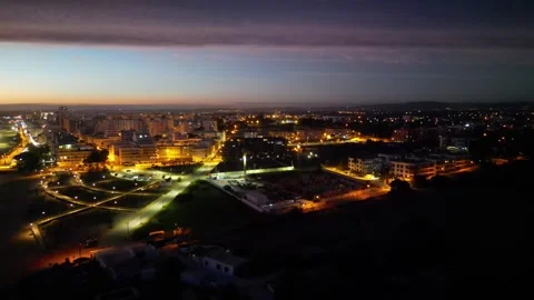 A flight over the city at night Stock Footage 299142200