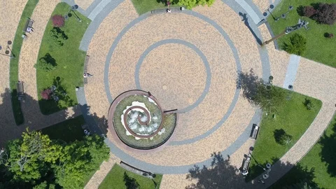 Flight over the city square Stock Footage 112614471