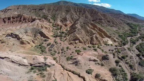 The flight over the clay mountains Stock Footage 93782920