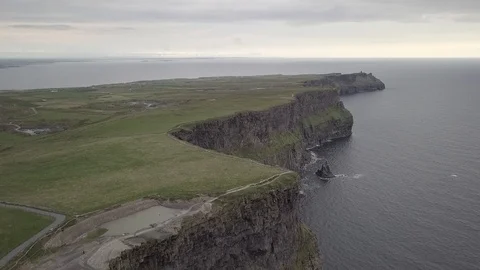 Flight over Cliffs of Moher Stock Footage 86163004