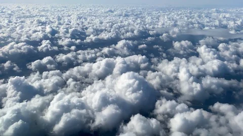 Flight over clouds from above by plane Video stock 117898665
