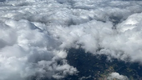 Flight over clouds from above by plane Video stock 117899137