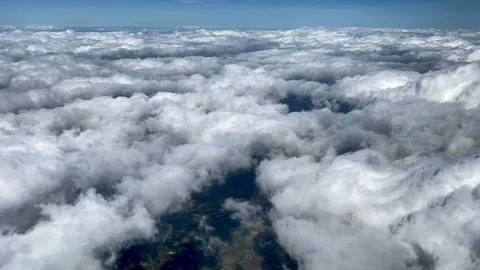 Flight over clouds from above by plane Video stock 117899201