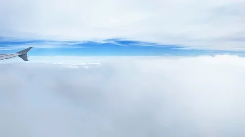 Flight over clouds from above by plane Video stock 118260295