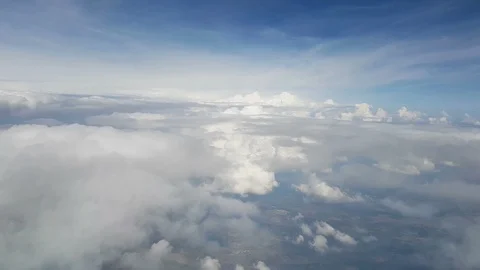 Flight over clouds, aerial cinematic view Video stock 90197686