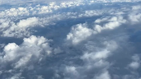 Flight Over Clouds With Blue Sky And Jet Engine View Stock Footage 319959039