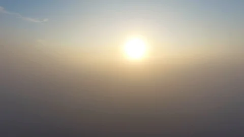 Flight over the clouds at dawn. Stock Footage 92695284