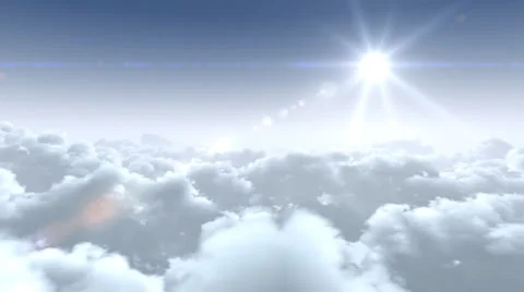 Flight over clouds, loop-able cg animation, hd Stock Footage 887618