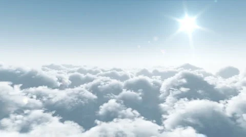 Flight over clouds, loop-able cg animation Stock Footage