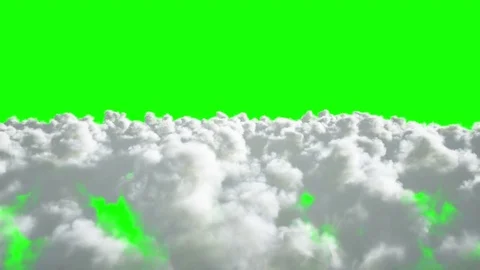 Flight over the clouds. Realistic 4k animation. Green screen. Stock Footage 76032041