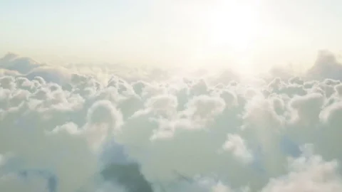 Flight over the clouds. Realistic 4k animation. Stock Footage 76032412